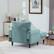 Alt View 2. Trinkets Crazed - Chenille Fabric Chaise Lounge Recliner Single Sofa Living Room Bedroom Rest Chair Wooden Sofa Legs - Mint Green.
