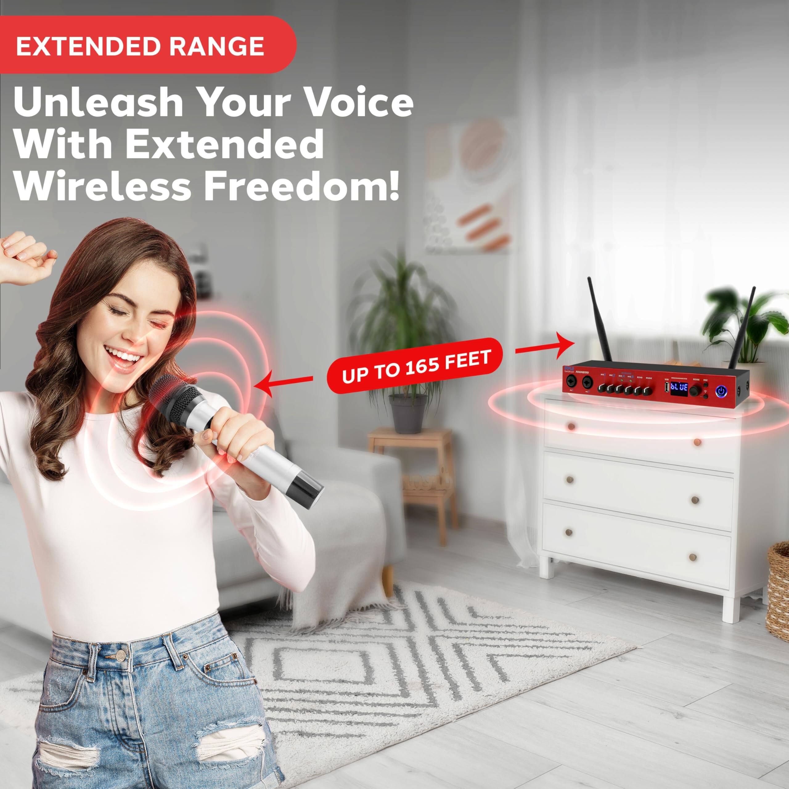 EXTENDED RANGE  
Unleash Your Voice With Extended Wireless Freedom!  
UP TO 165 FEET