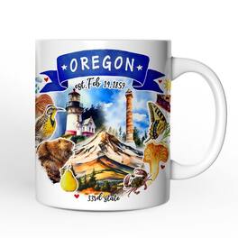 OrnamentallyYou - Artistic Oregon State Themes and Landmarks Mug - White