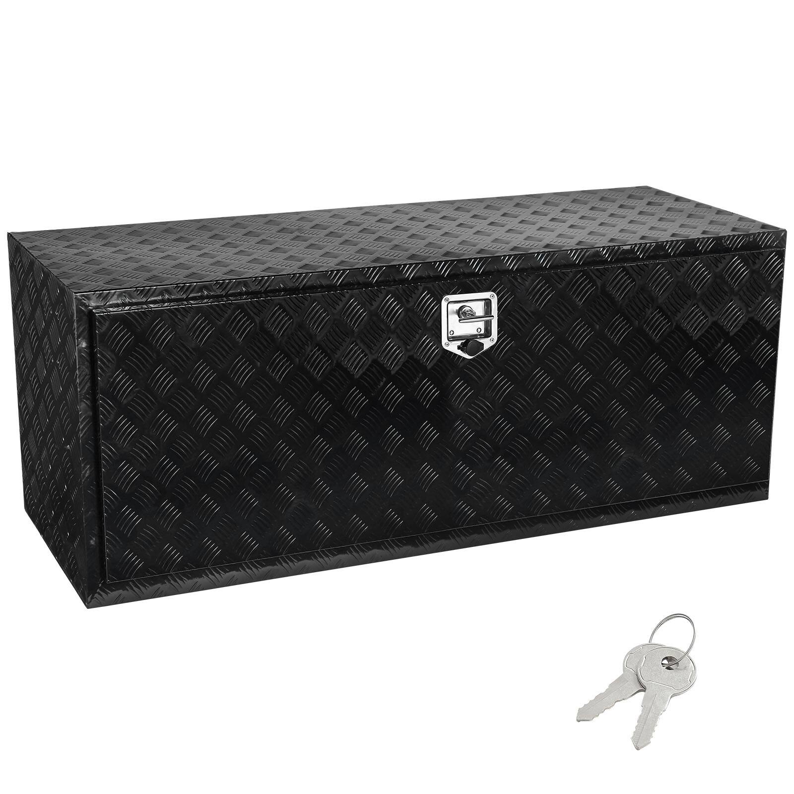 Alt View 5. VEVOR - Underbody Truck Box, 60" x 24" x 24" Pickup Storage Box, Heavy Duty Aluminum Diamond Plate Tool Box with Lock and Keys - Black.