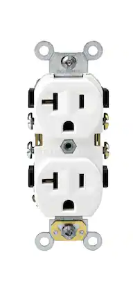 Leviton - 20A 125V Duplex Receptacle NEMA 5-20R - White