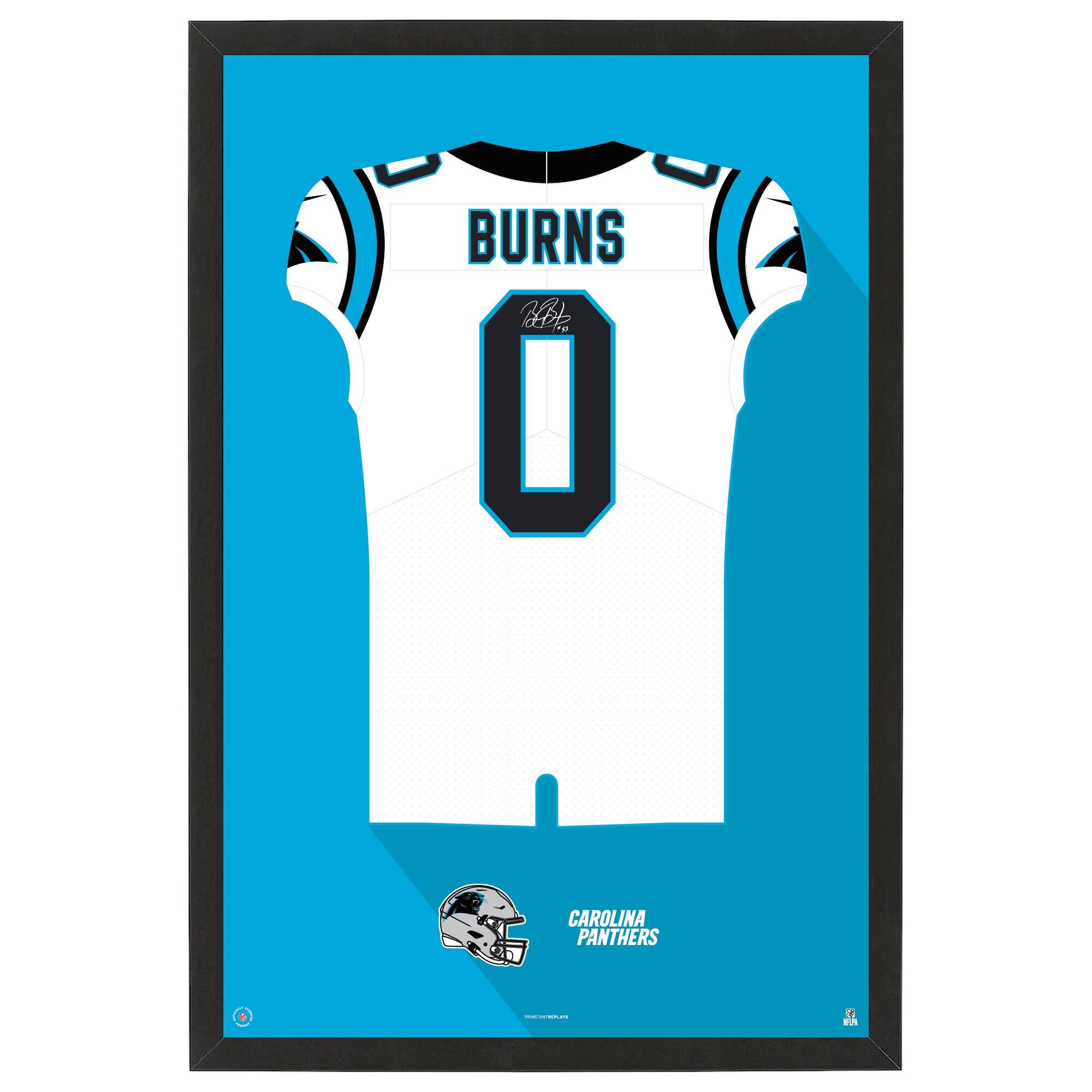 Brian Burns Carolina Panthers Away Jersey Framed Art Print