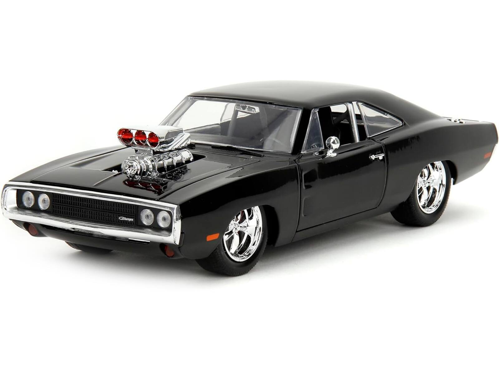 Alt View 1. Jada - Dodge Charger R/T Black with Dom Figure "Fast & Furious" (2009) Movie "Hollywood Rides" Series 1/24 Model Car by Jada.