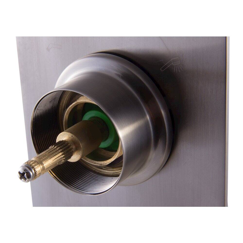 Left. Alfi - Brushed Nickel Modern Square 3 Way Shower Diverter - Silver.