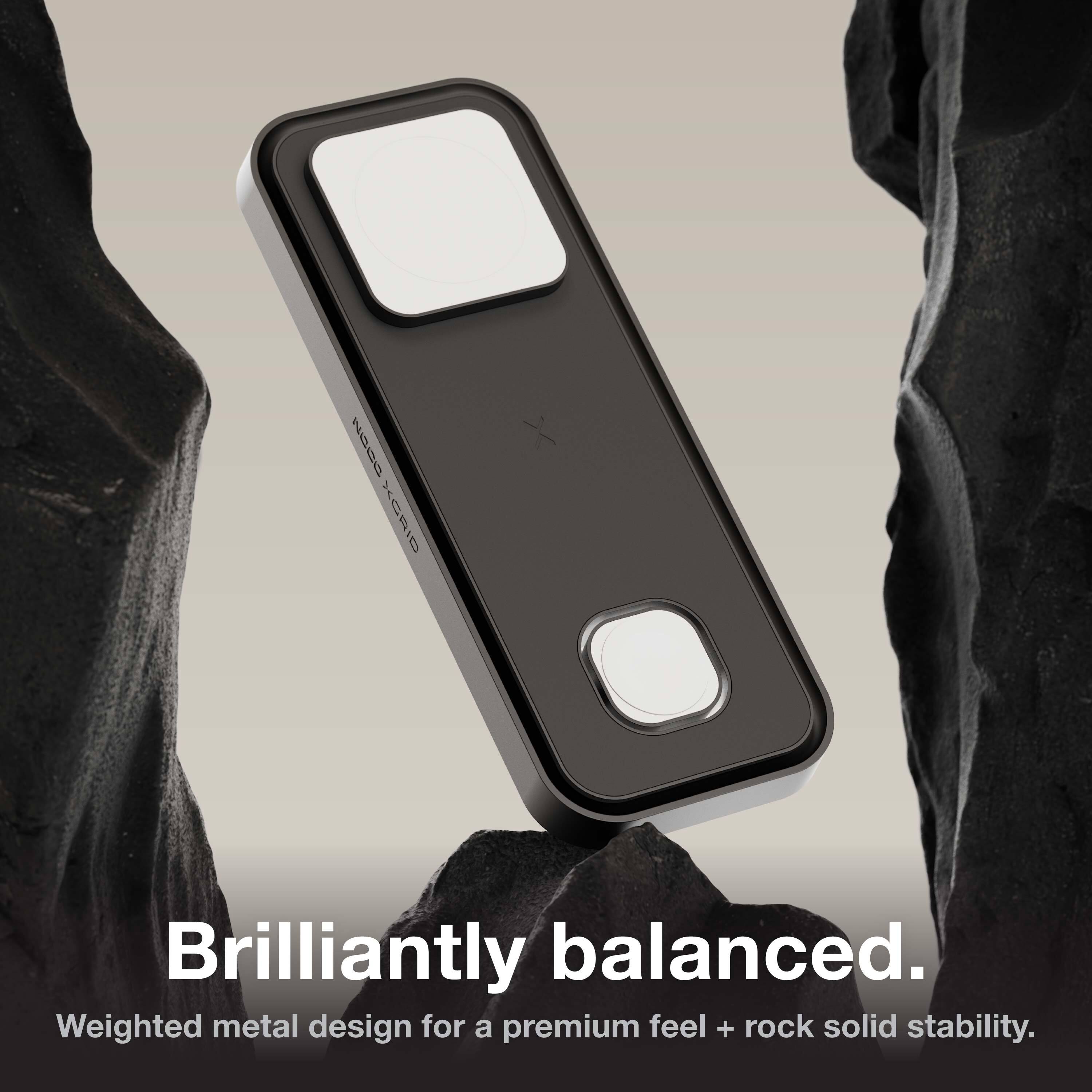 Brilliantly balanced.  
Weighted metal design for a premium feel + rock solid stability.
