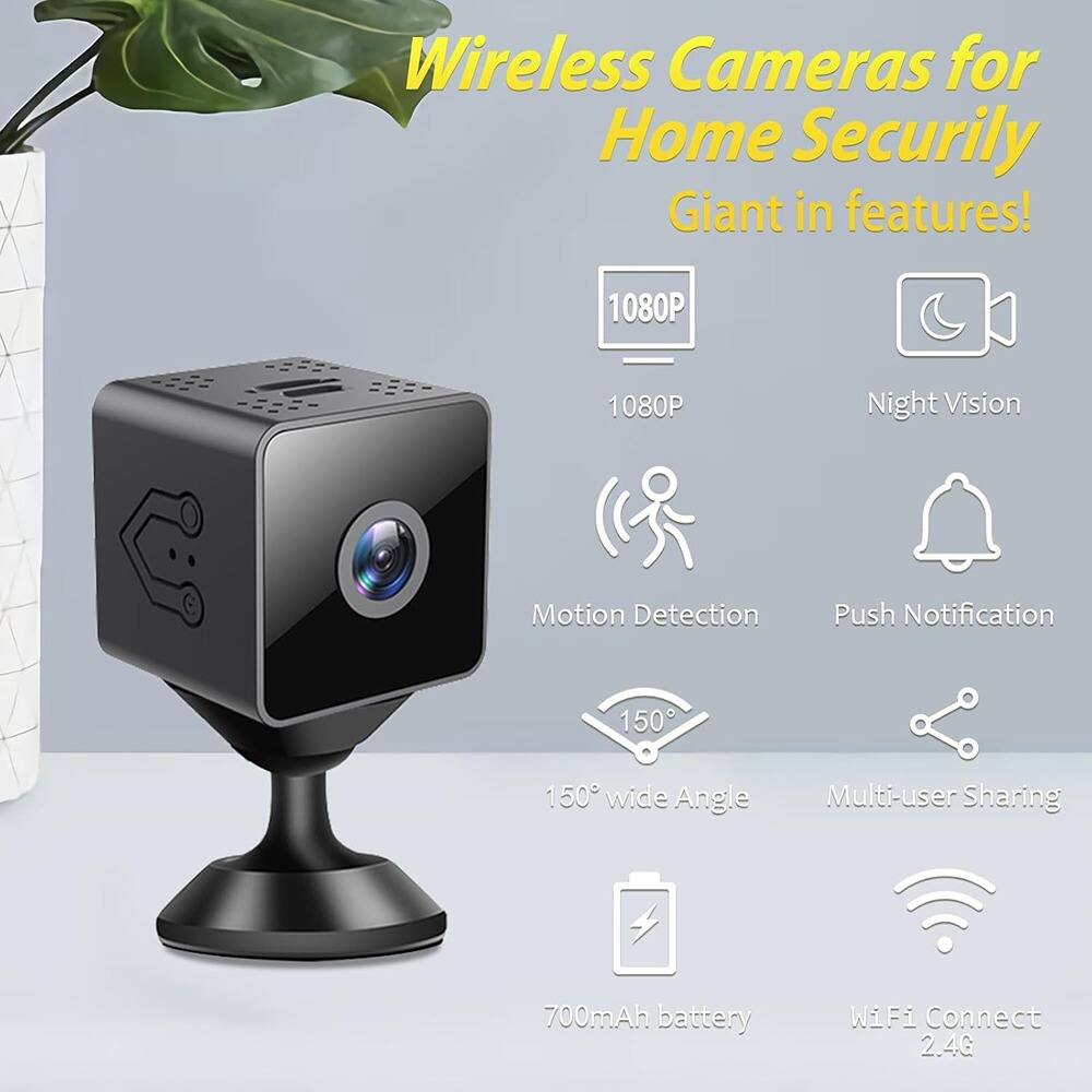 RTMB Mini Wireless Security Camera, Small Home WiFi 1080P Micro HD