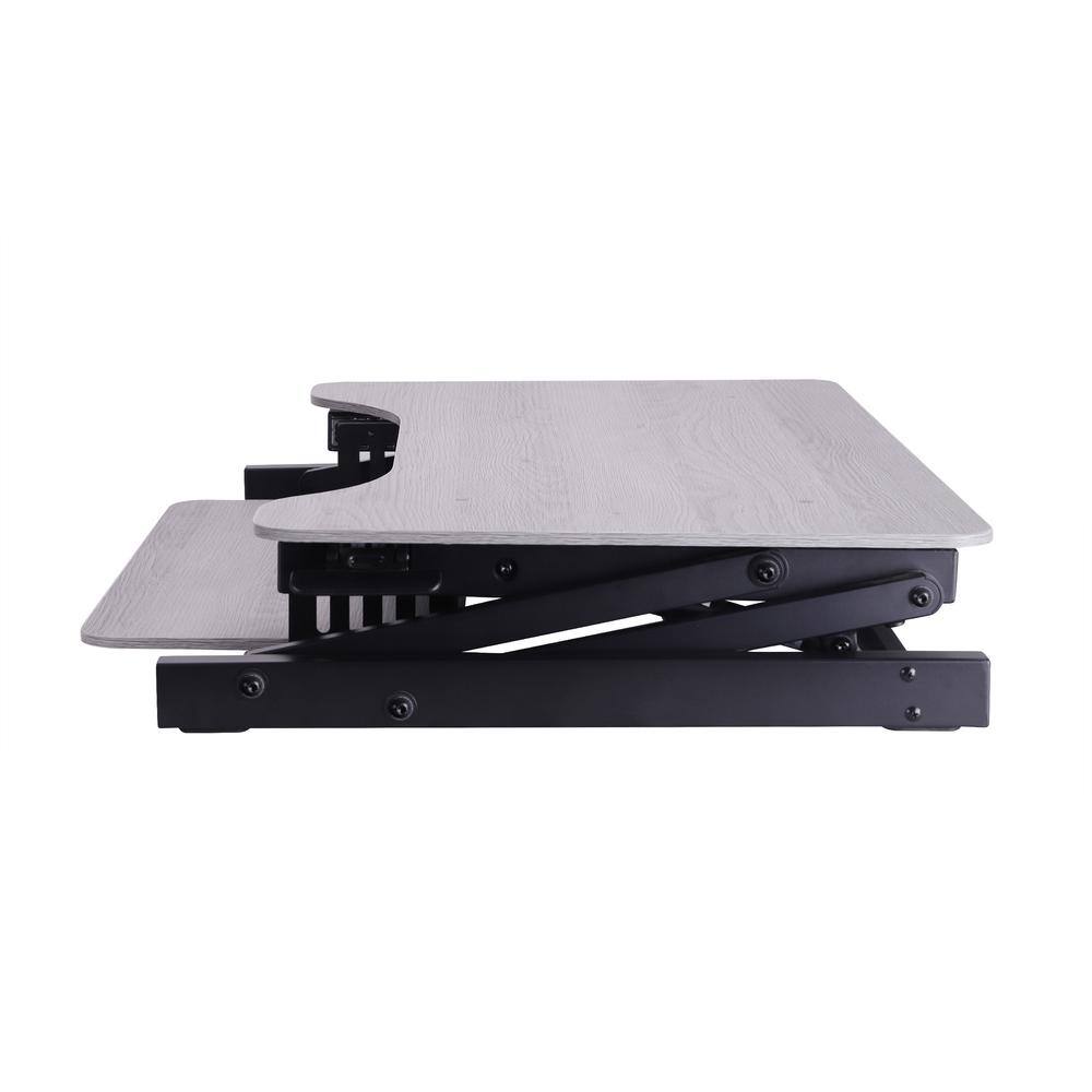 Alt View 2. Rocelco - 32" Height Adjustable Standing Desk - Grey.