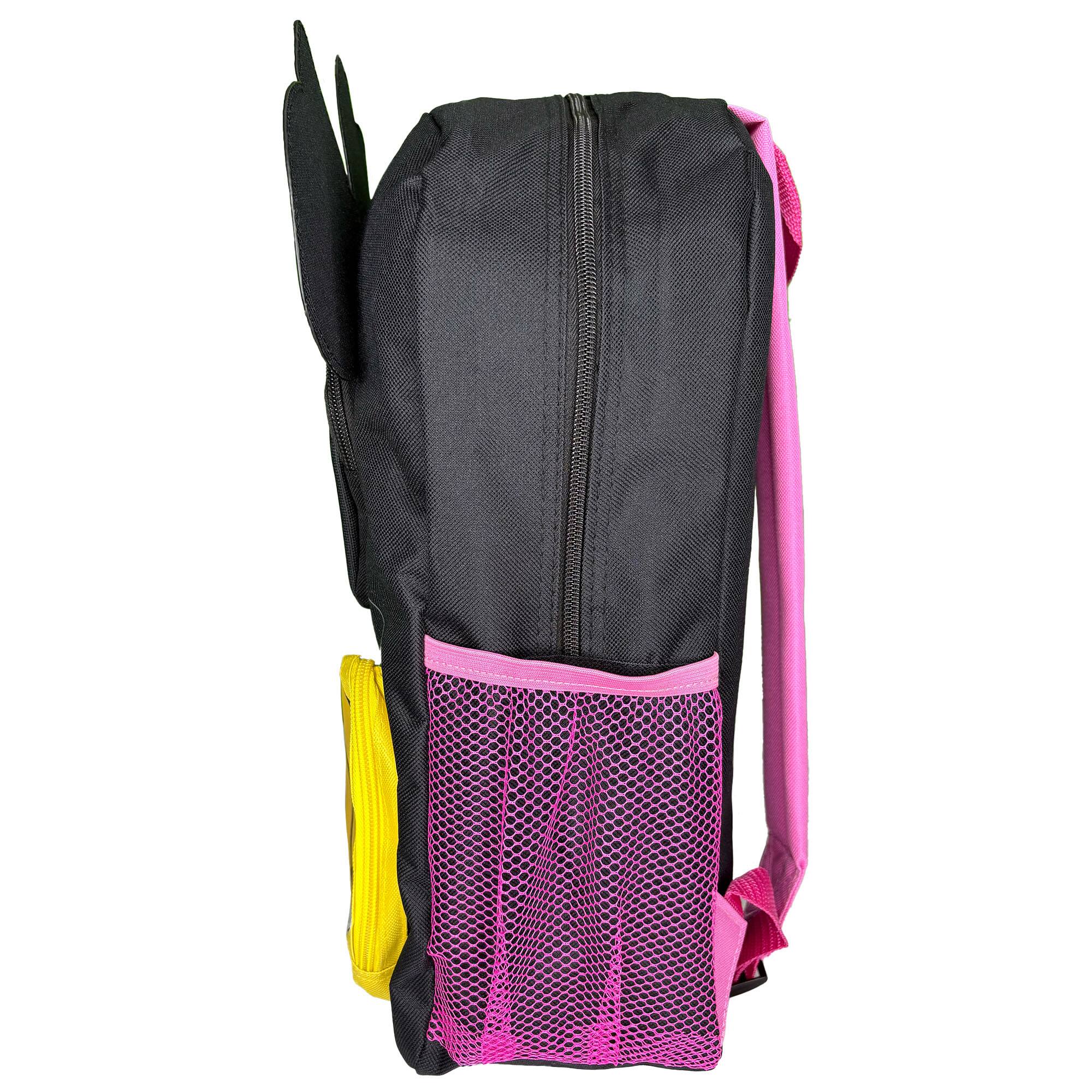 Alt View 4. UPD - Disney Minnie Mouse Front Body 16" Backpack with 3D 3 Zipper Pockets - Multicolored.