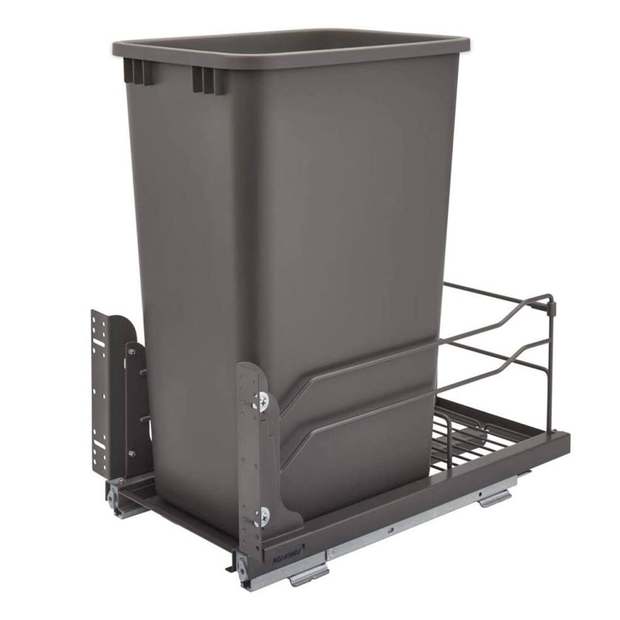 Front. Rev-A-Shelf - Rev-A-Shelf Pullout Kitchen Trash Can 50 qt. with Soft-close, 53WC-1550SCDM-113 - Orion Gray.