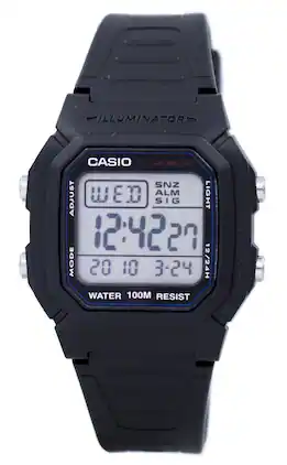 Casio - Digital Classic Illuminator W-800H-1AVDF W-800H-1AV Men's Watch - Black