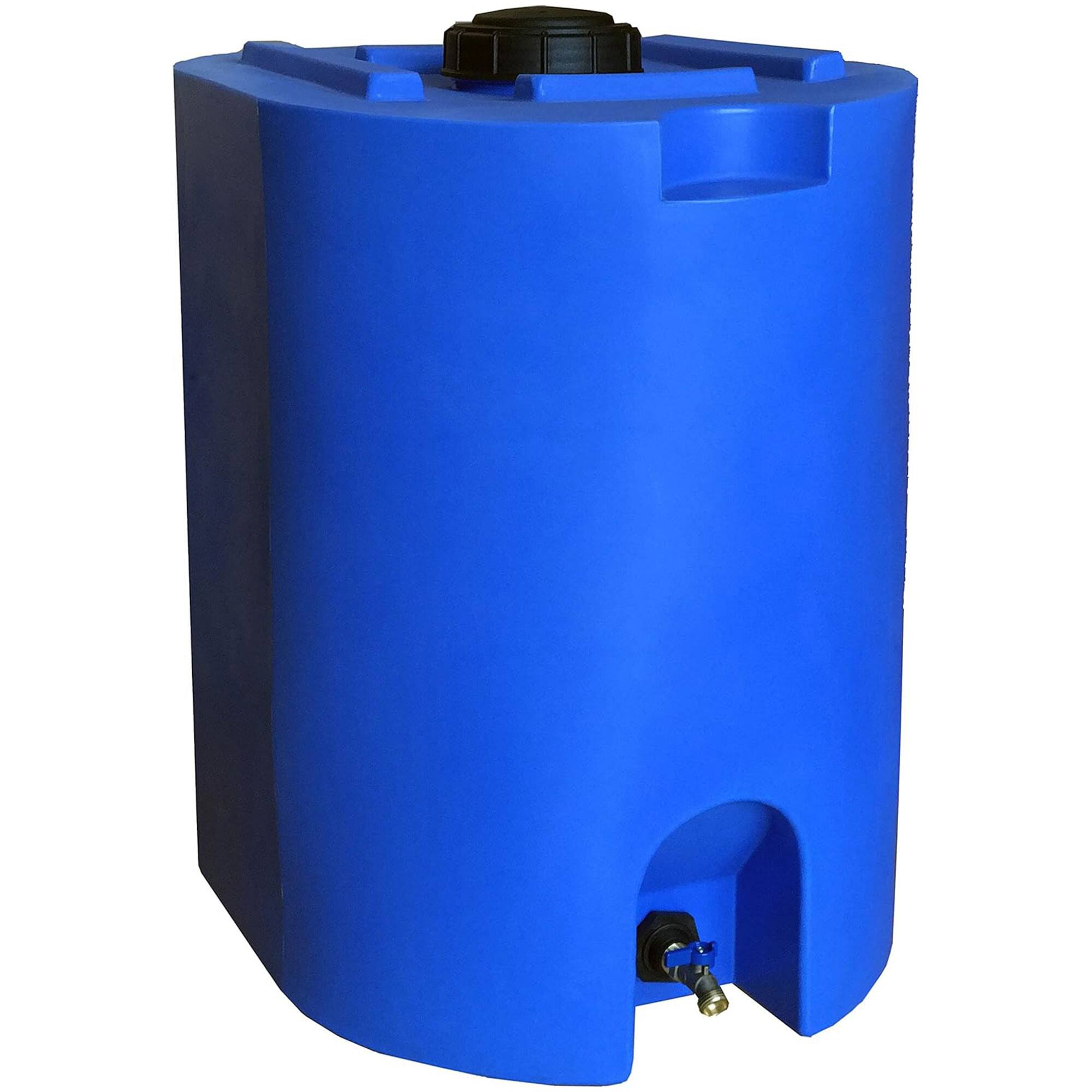 Alt View 3. WaterPrepared - WaterPrepared 55 Gal Stackable Design Utility Water Tank with Large Cap (3 Pack) - Blue.