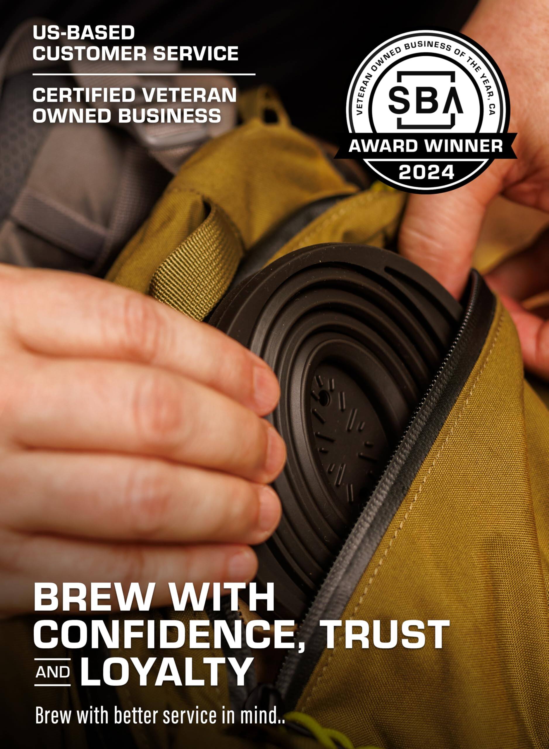 US-BASED CUSTOMER SERVICE  
CERTIFIED VETERAN OWNED BUSINESS  

VETERAN OWNED BUSINESS OF THE YEAR, CA  
SBA  
AWARD WINNER 2024  

BREW WITH CONFIDENCE, TRUST AND LOYALTY  
Brew with better service in mind.