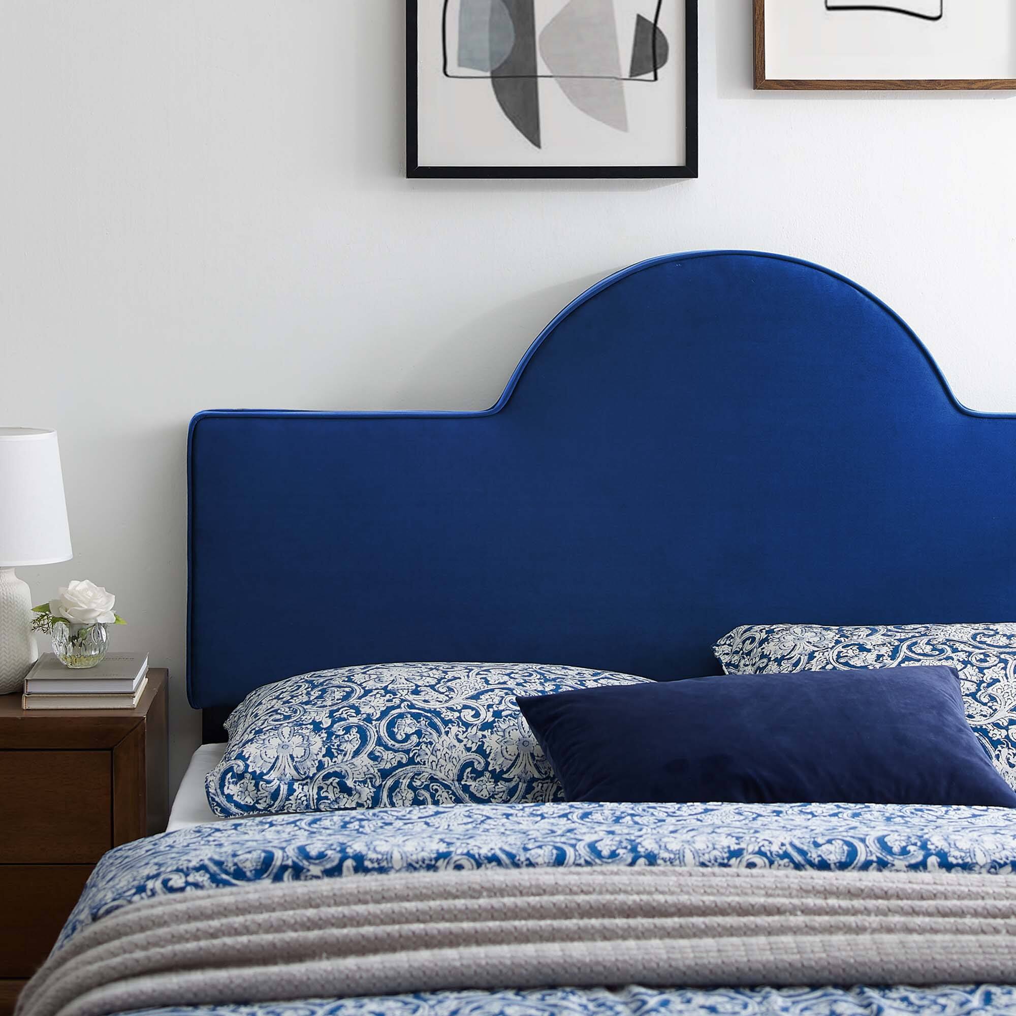 Alt View 2. Modway - Dawn Performance Velvet Full/Queen Headboard by Modway - Navy.