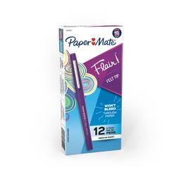 Paper Mate - Flair Felt Pen, Medium Point, 0.7mm, Ink, Dozen (8450152) - Purple