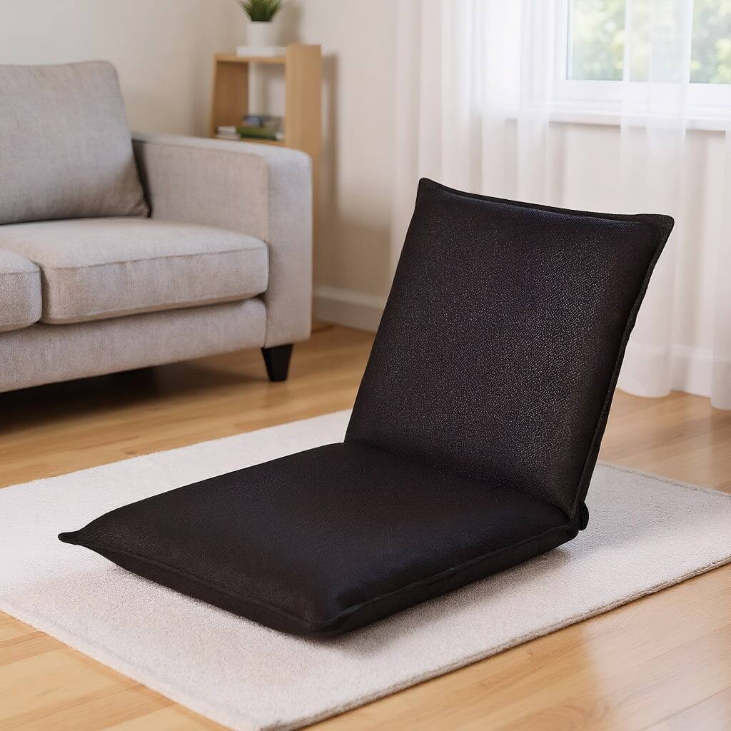 Front. Kadyn - Adjustable 6 positions Folding Lazy Man Sofa Chair Floor Chair-Coffee, Multi-Use Floor Cushion, 6 Adjustable Angles - Brown.