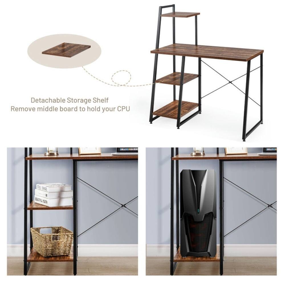 Detachable Storage Shelf  
Remove middle board to hold your CPU