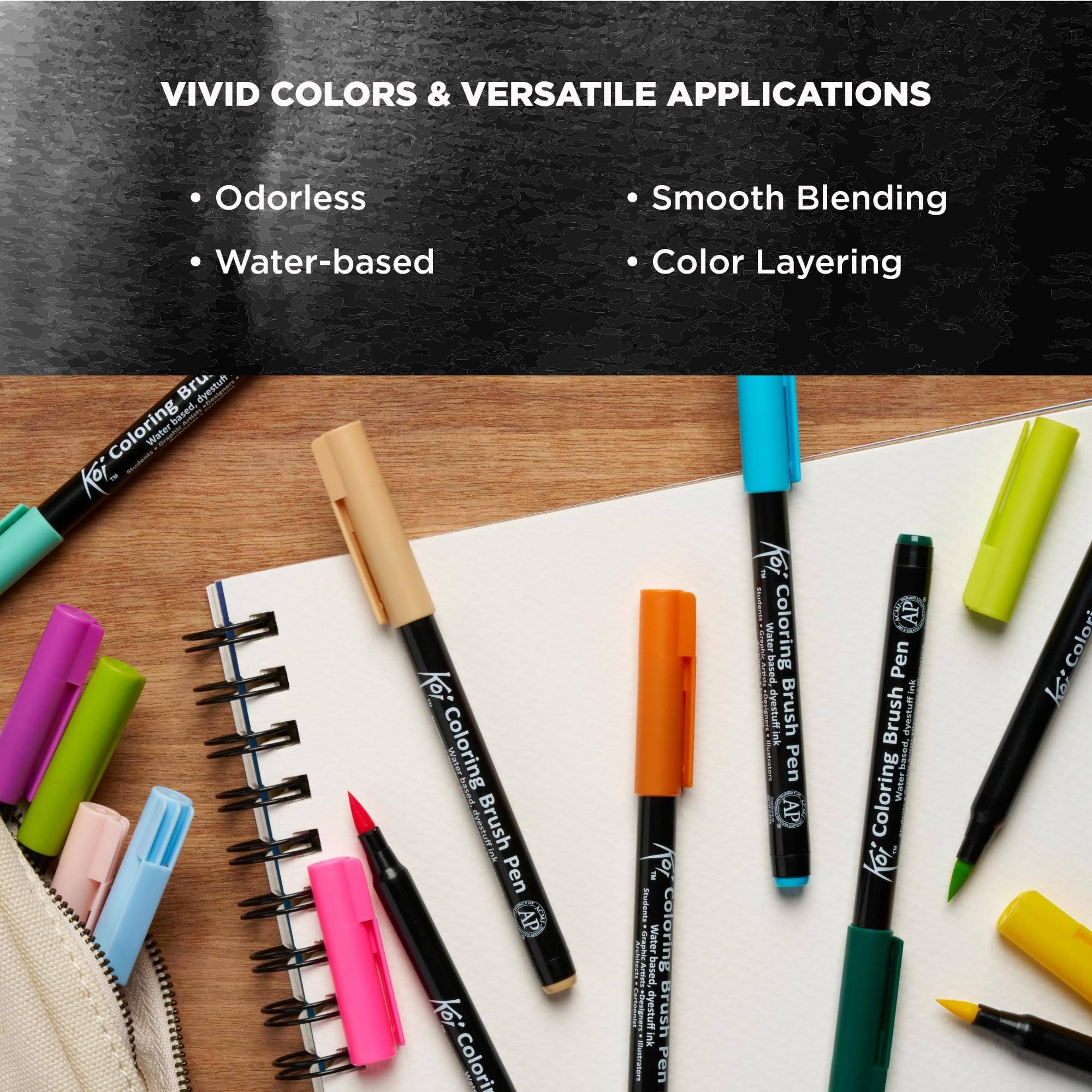 VIVID COLORS & VERSATILE APPLICATIONS

- Odorless
- Water-based
- Smooth Blending
- Color Layering

Bru. dyestuff Coloring Expients Water based, 
Coloring Water based. Brush dyestuff Ink Pen AP KCM Koi Colori
 ,,,,, Studients Coloring Graphic Artists Water based, Cartodnist Designers nk dyestuff Brush Illustraters Pen
Students Coloring Graphic Artist Water based. based, Brush Thestaness dyestuff ink Blustrators Pen AP
AP Pen ink Brush based dyestuff Coloring Water Kor
Kei Colori