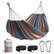 Front. Sorbus - Sorbus® Brazilian Double Hammock - Extra-Long Two Person Portable Hammock Bed for Indoor or Outdoor Spaces, Hanging Rope - Blue, purple, red stripes.