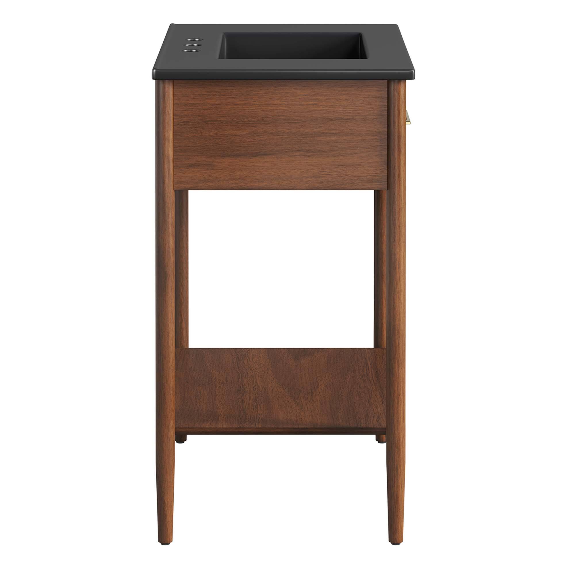 Alt View 2. Modway - Zaire Bathroom Vanity Basin Included by Modway - Walnut Black.