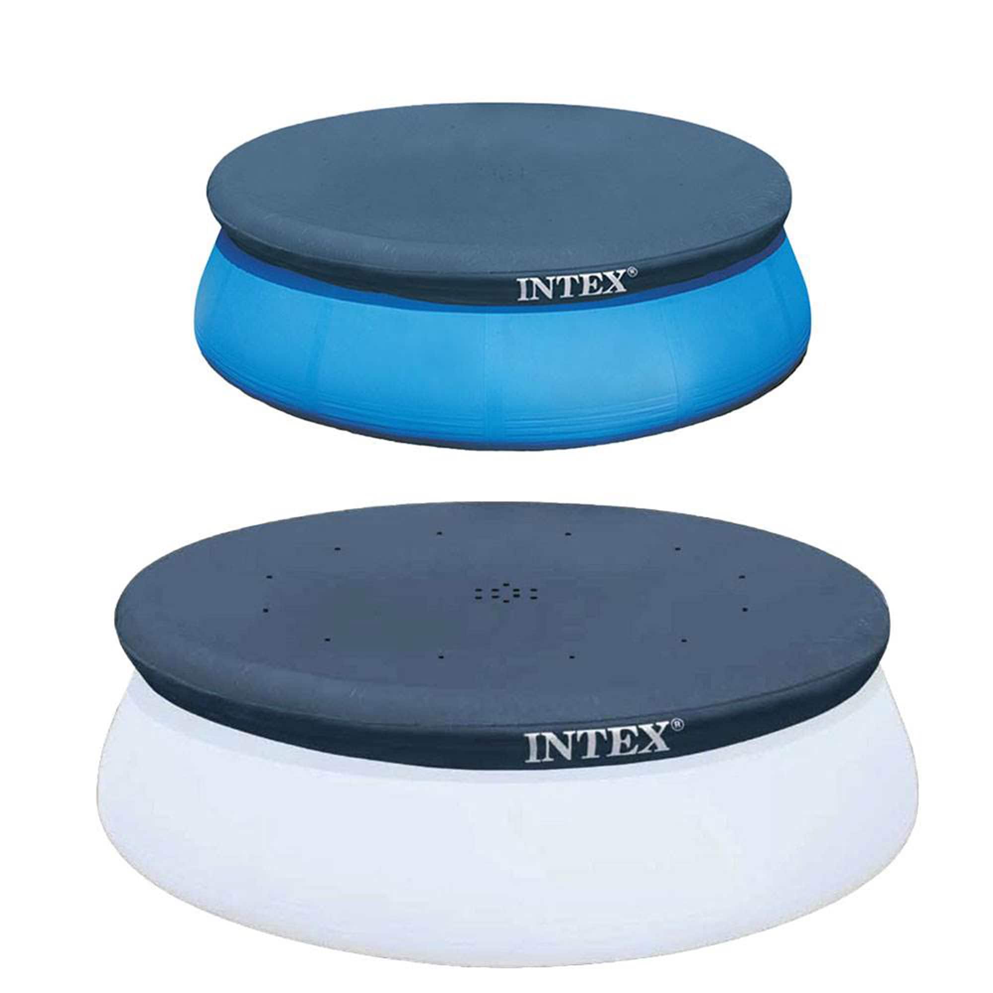 Intex - 10' Easy Set Above Ground Swimming Pool Vinyl Round Cover Tarp + 8' Cover