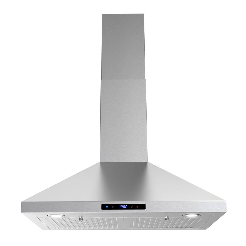 Front. Streamline - 30 in. Francesco Ducted Wall Mount 350 CFM Range Hood, Baffle Filters, Touchpad Control, LED Lights - Brushed Stainless Steel.