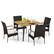 Alt View 2. Costway - 5 PCS Patio PE Wicker Dining Set Table and Chairs with Cushions 1.9" Umbrella Hole - Mix Brown + Off White.