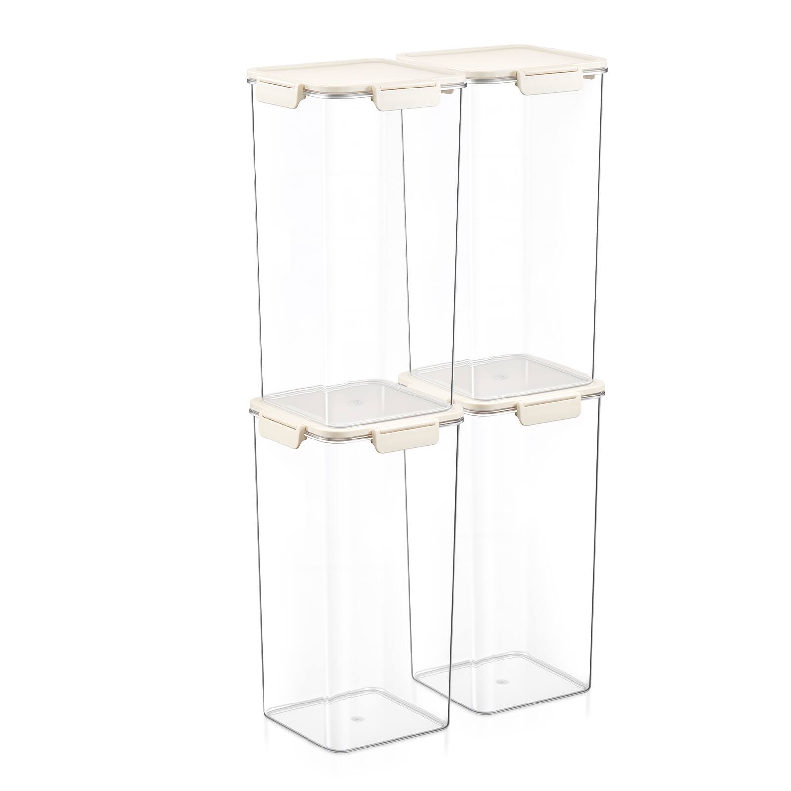 Angle. Sorbus - Sorbus 4 Pack Airtight Food Storage Containers- Clear Stackable Pantry Canisters with Secure Lid for Rice, Cereal, Flour - Clear.