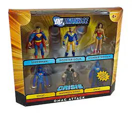 Mattel - DC Universe Crisis Heroes OMAC ATTACK 6 Figure Pack - Superman, Booster Gold, Wonder Woman, Omac (2) and Maxwell Lord - Multi