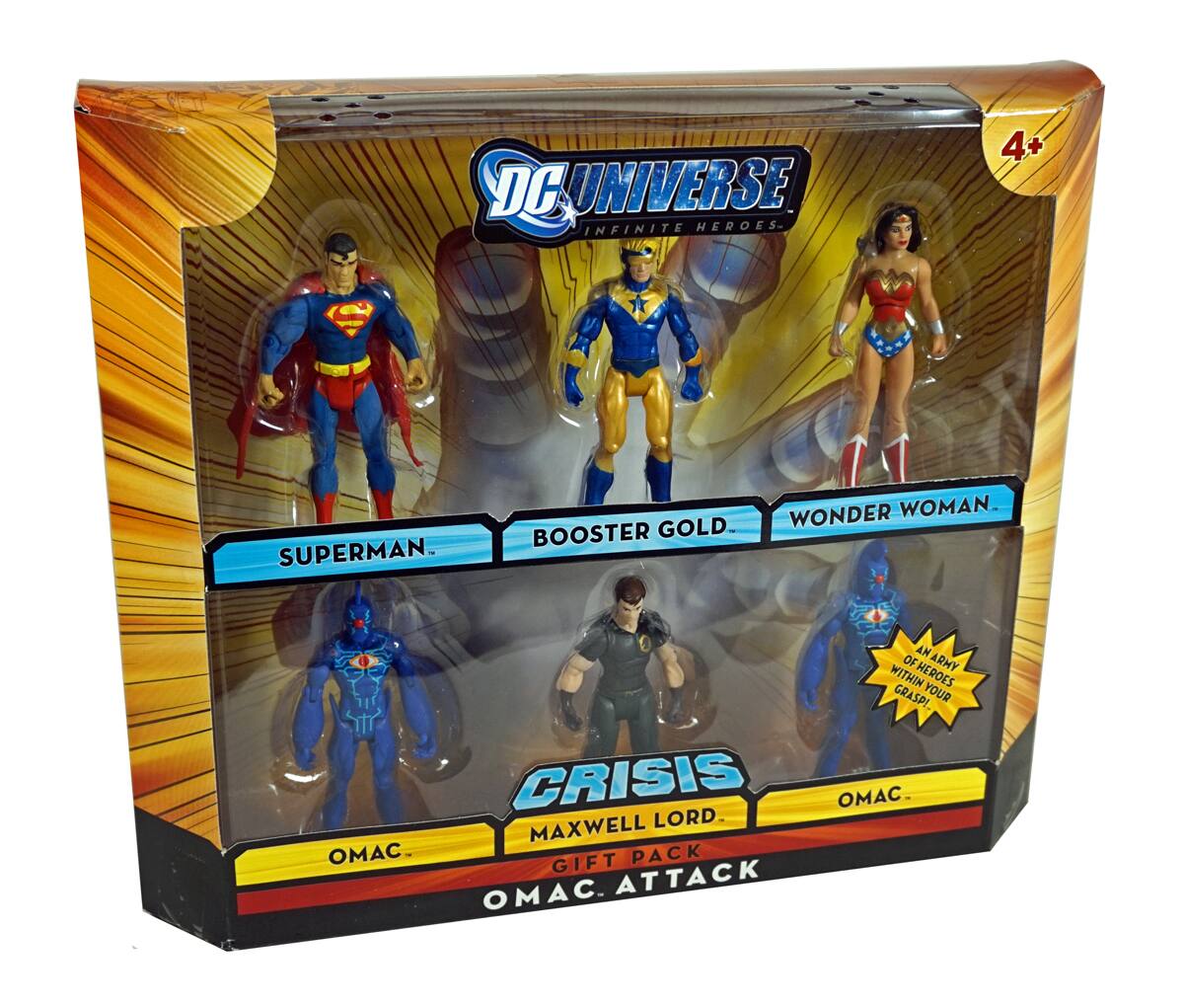 Mattel - DC Universe Crisis Heroes OMAC ATTACK 6 Figure Pack - Superman, Booster Gold, Wonder Woman, Omac (2) and Maxwell Lord - Multi