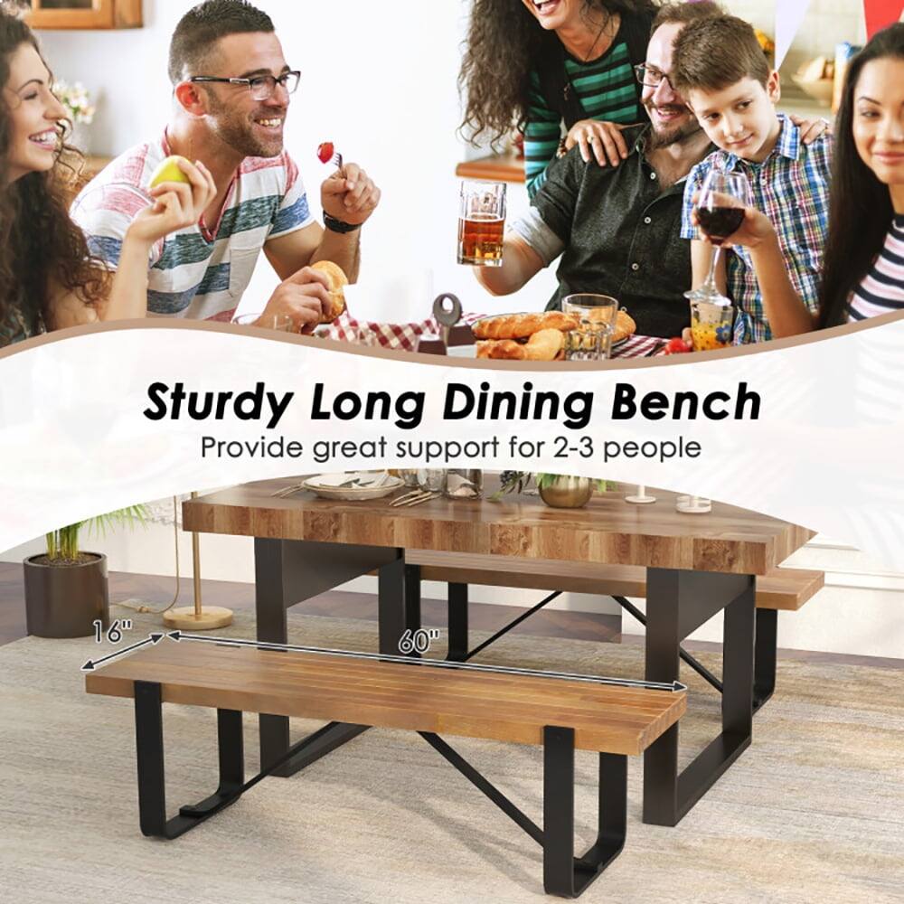 Sturdy Long Dining Bench  
Provide great support for 2-3 people  
16" x 60"