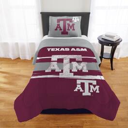 Sweet Home Collection - NCAA Texas A&M Aggies Comforter & Sham Set- Twin/Twin XL - Multicolored