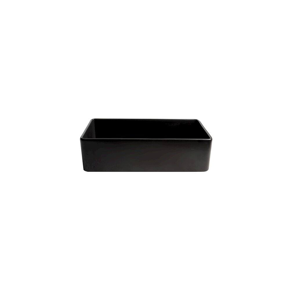 Alt View 3. Alfi - ALFI brand Black Matte Smooth Apron 36 x 18 Single Bowl Fireclay Farm Sink - Black.