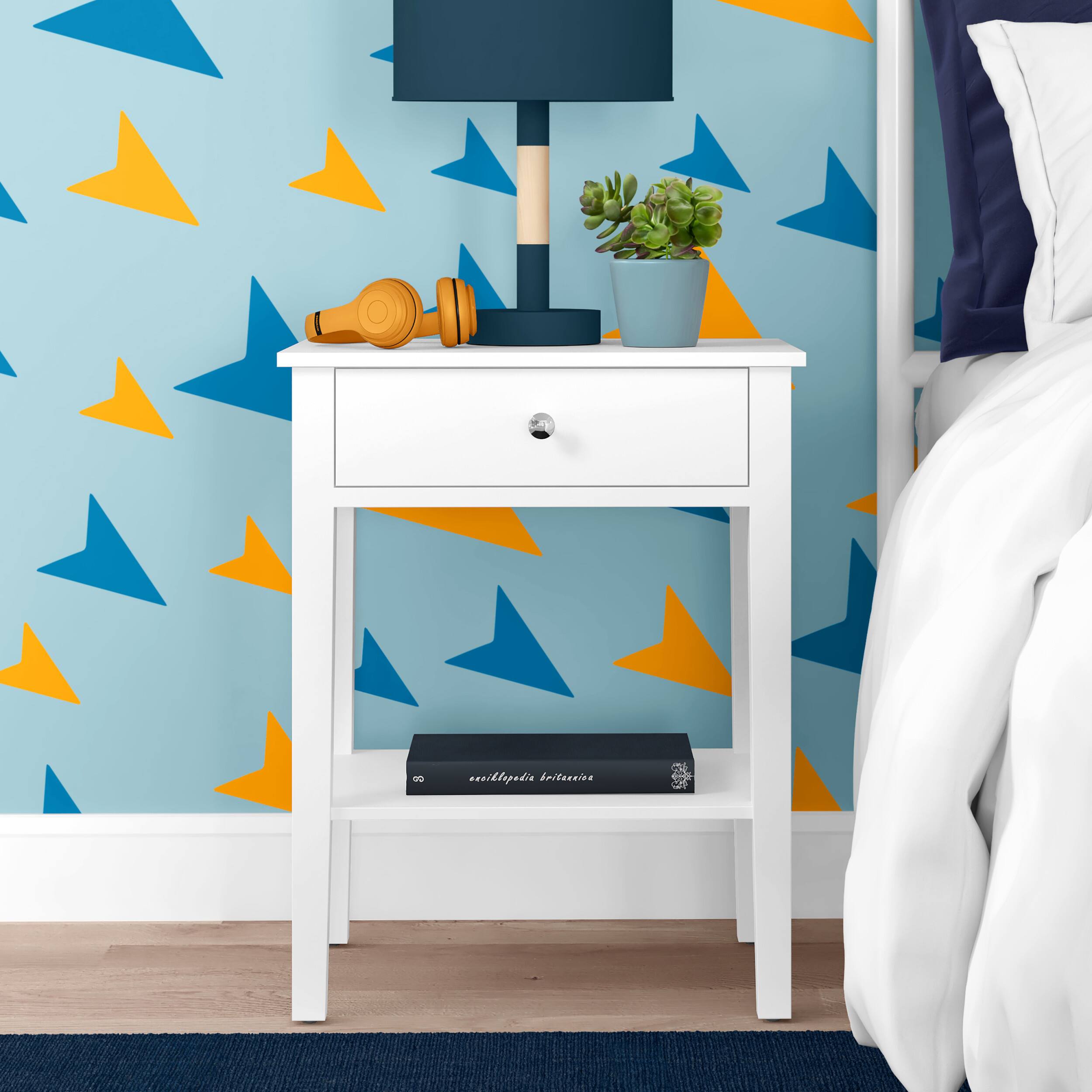 Angle. Click Decor - Sloan Single Drawer Solid Wood Side Table - White.