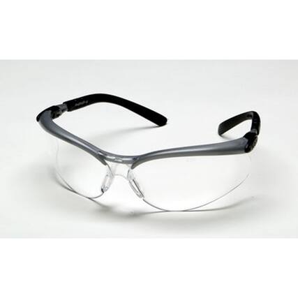 Front. 3M - 3M BX Anti-Fog Safety Glasses Clear Lens Black/Silver Frame 1 pc - Black | Silver.