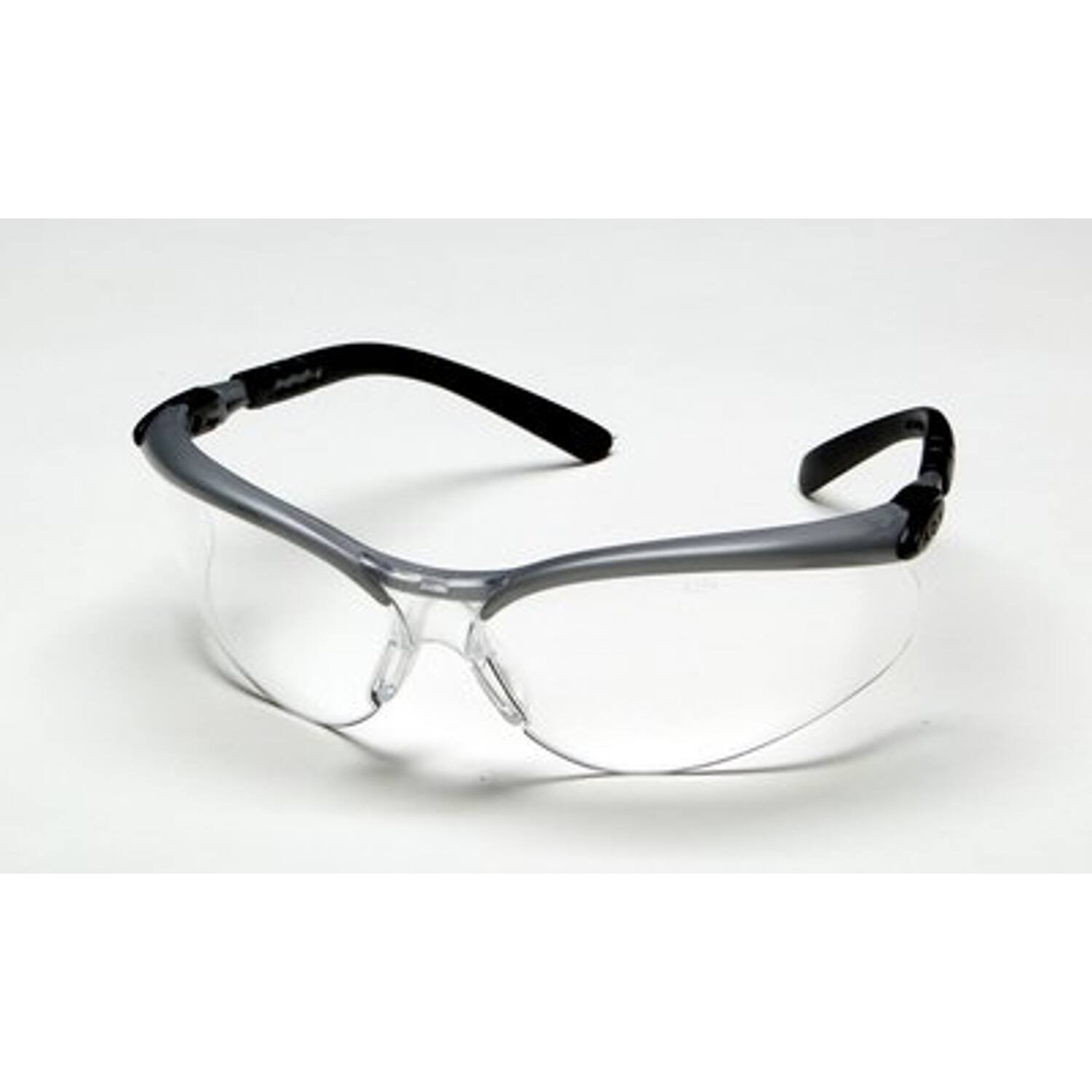 Front. 3M - 3M BX Anti-Fog Safety Glasses Clear Lens Black/Silver Frame 1 pc - Black | Silver.