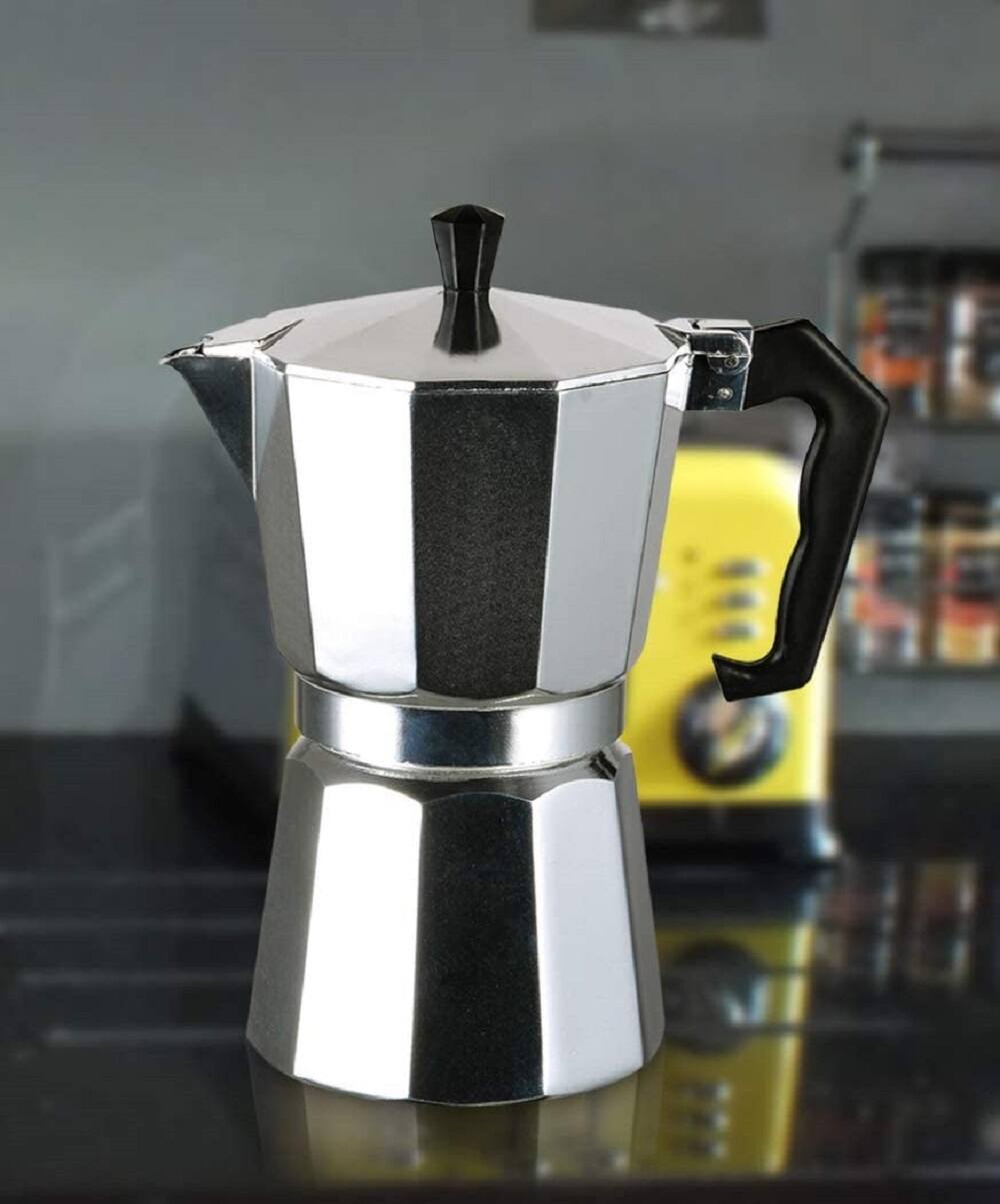Alt View 8. J&V TEXTILES - Aluminum Coffee Maker - Silver.