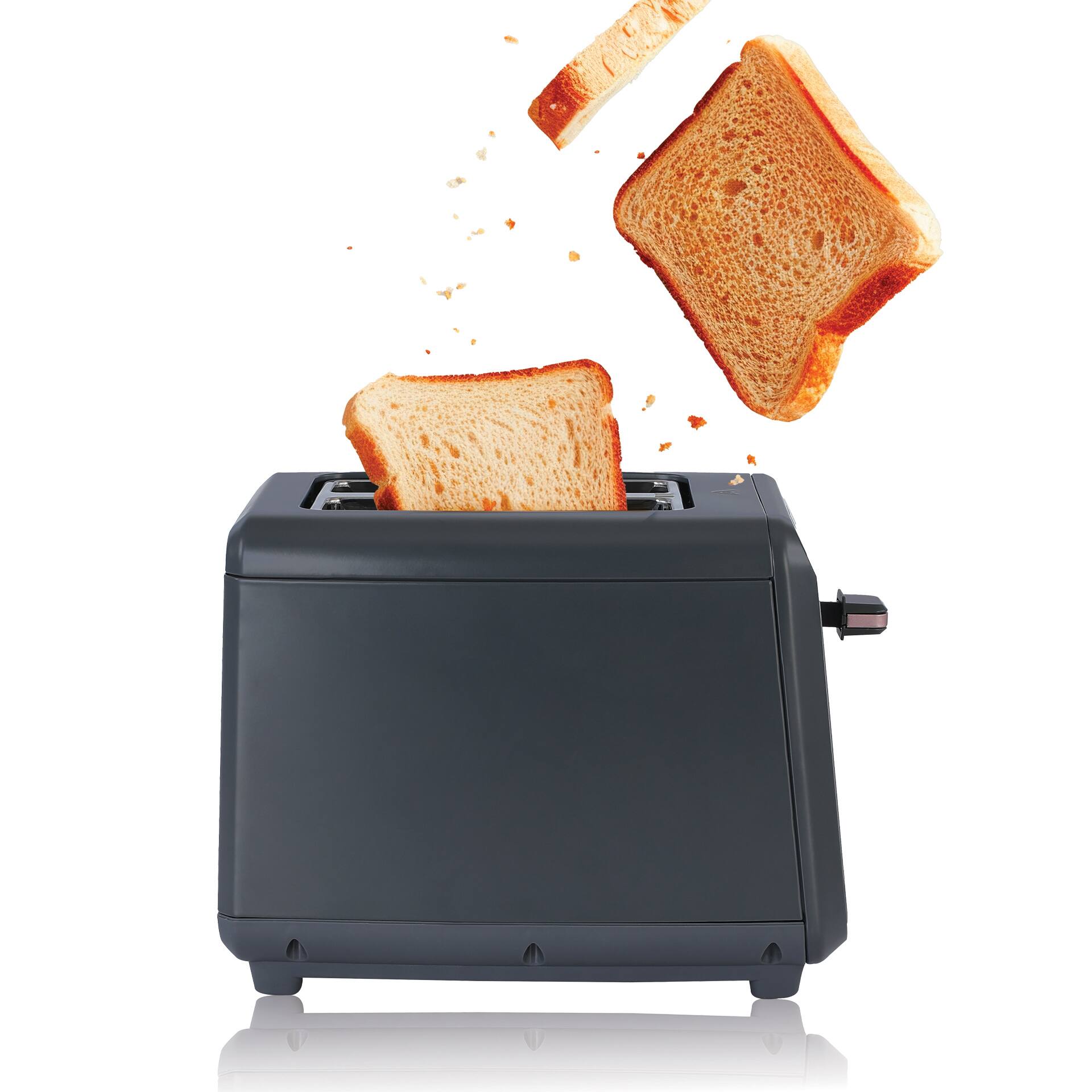 Alt View 3. Livwell - Smart Touch 2 Slice Metal Toaster - Gun Metal.