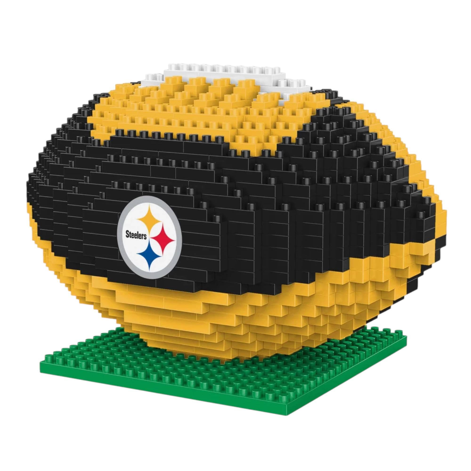Front. Forever Collectibles - Pittsburgh Steelers NFL BRXLZ Football 704-Piece Building Block Set - Black.