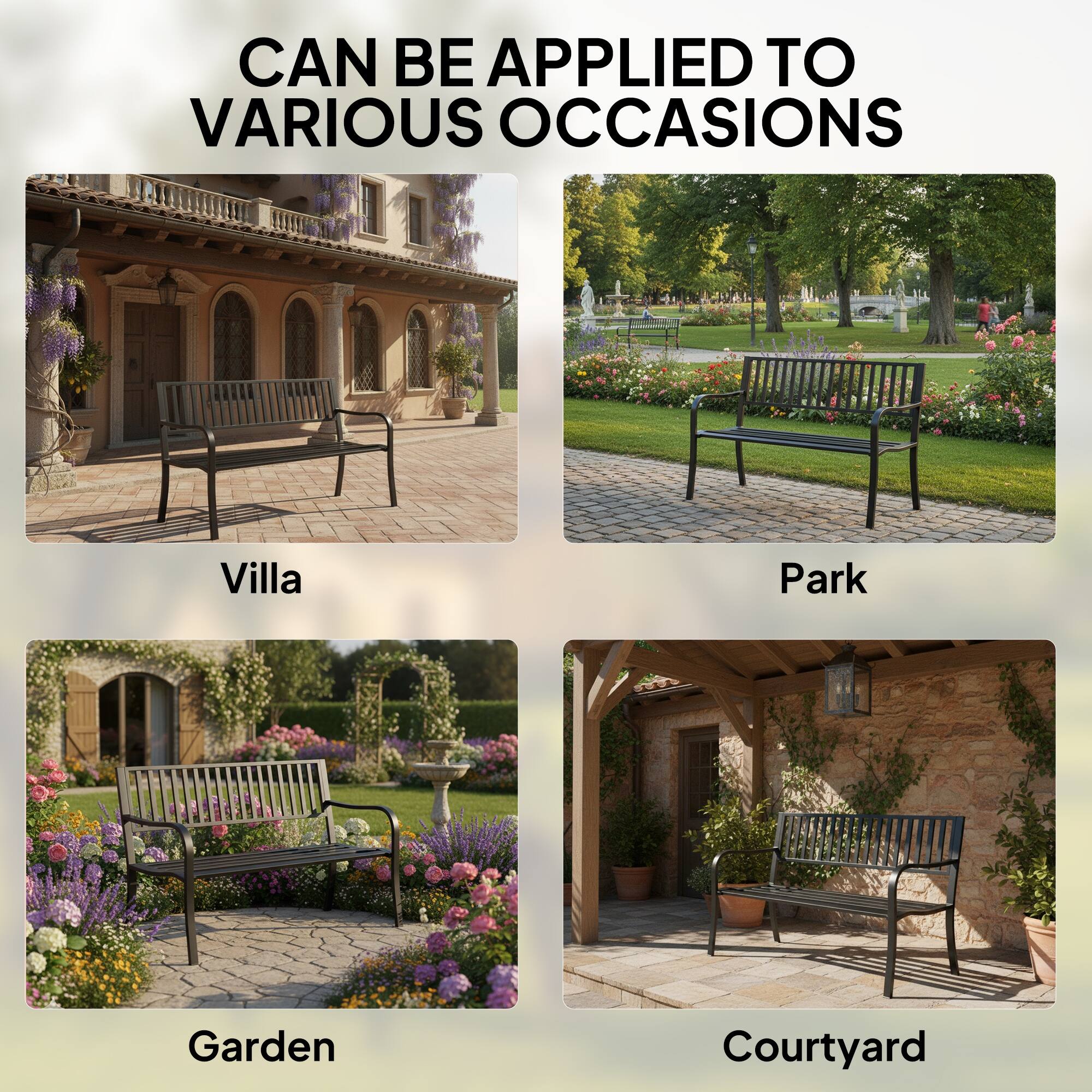 CAN BE APPLIED TO VARIOUS OCCASIONS

Villa Park Garden Courtyard