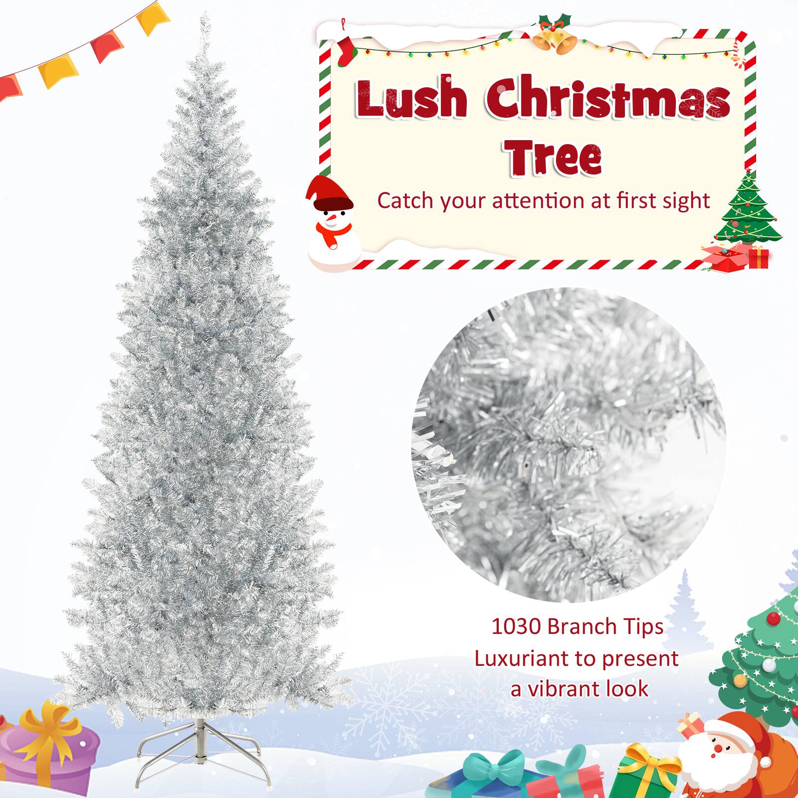 Lush Christmas Tree: Catch your attention at first sight with 1030 Branch Tips and Luxuriant to present a vibrant look.
