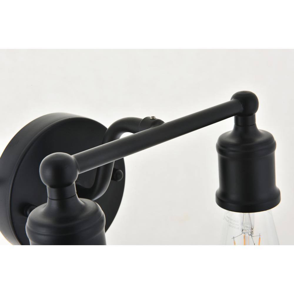 Alt View 1. Living District - Serif 2 light black Wall Sconce - Black.