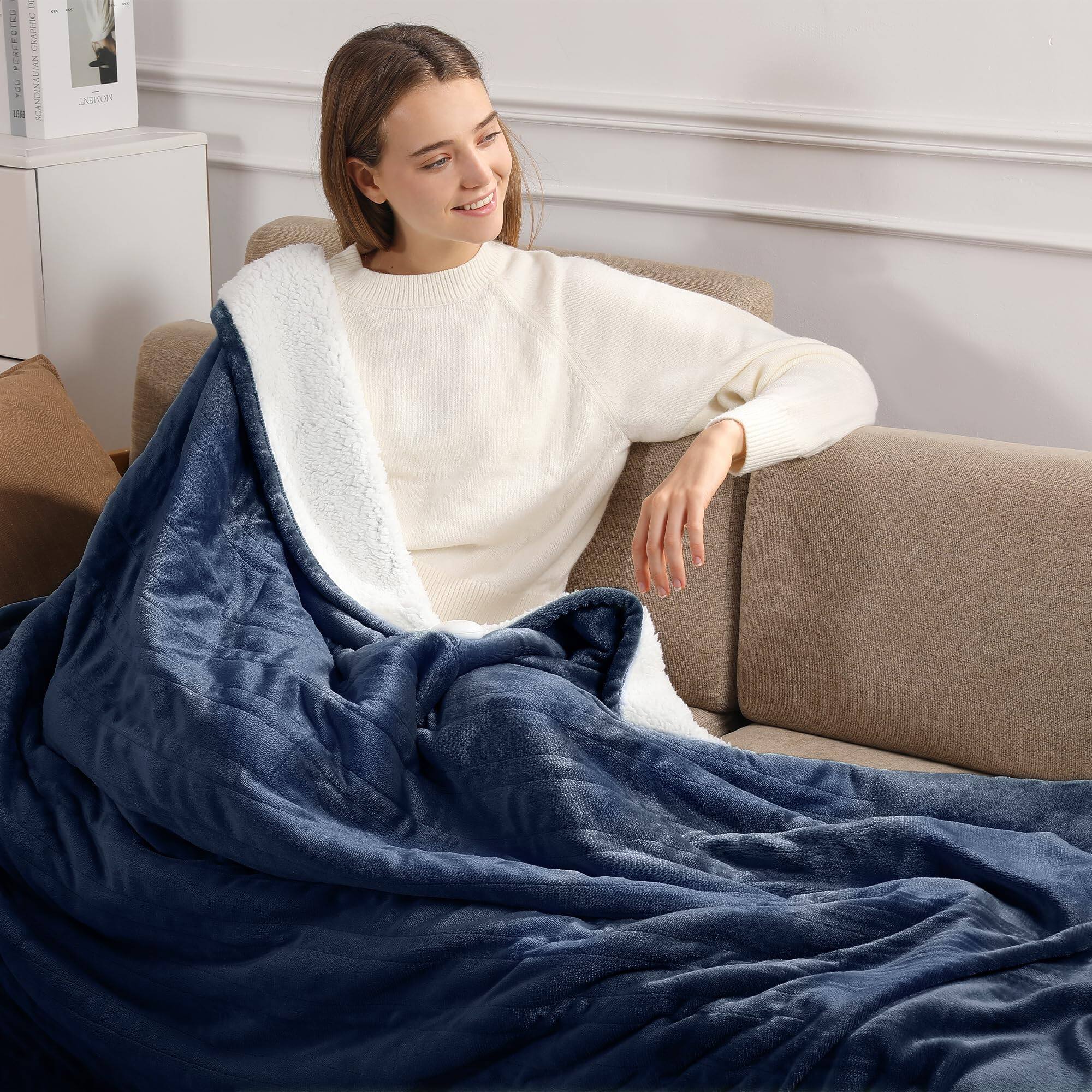 06-navy Blue Twin 62" x 84"