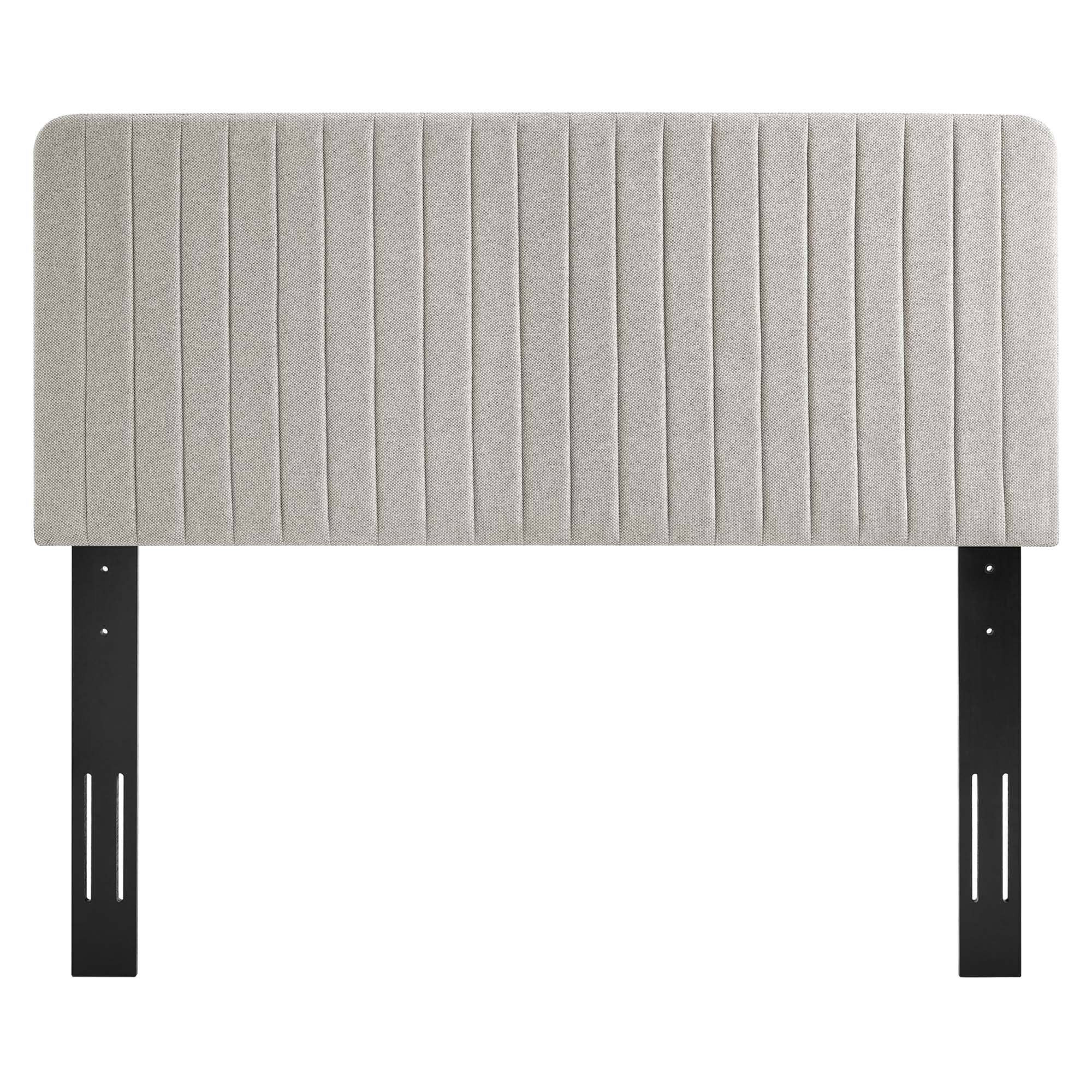 Alt View 1. Modway - Milenna Channel Tufted Upholstered Fabric King/California King Headboard by Modway - Oatmeal.