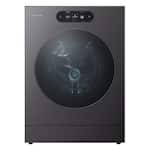 LG - SIGNATURE 5.8 Cu. Ft. High-Efficiency Stackable Smart Front Load Washer with Steam and ezDispense - Brushed Black Steel