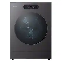 LG - SIGNATURE 5.8 Cu. Ft. High-Efficiency Stackable Smart Front Load Washer with Steam and ezDispense - Brushed Black Steel - Front_Zoom