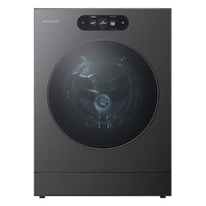 LG - SIGNATURE 5.8 Cu. Ft. High-Efficiency Stackable Smart Front Load Washer with Steam and ezDispense - Brushed Black Steel