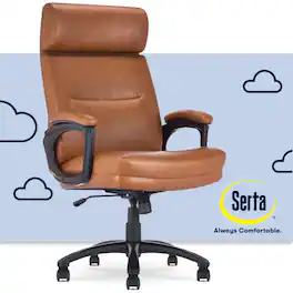 Serta - Serta® Comfort Big & Tall Executive Office Chair, Bonded Leather - Cognac