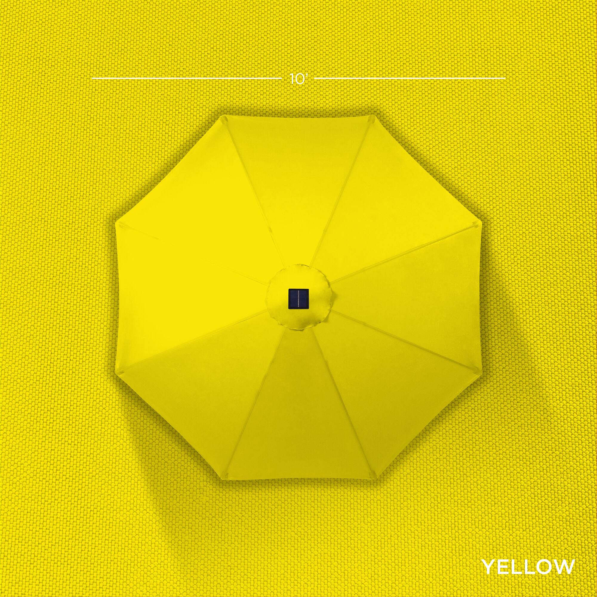 Alt View 3. Best Choice Products - Best Choice Products 10ft Solar LED Lighted Patio Umbrella w/ Tilt Adjustment, UV-Resistant Fabric - Yellow - Yellow.