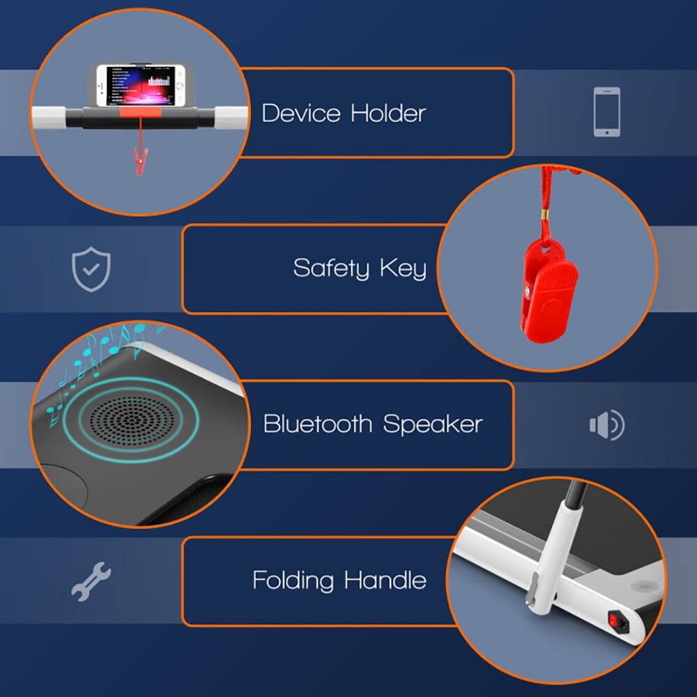 Device Holder  
Safety Key  
Bluetooth Speaker  
Folding Handle