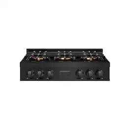 ZLINE - 36 in. Classic Gas Rangetop with 6 Burner DuoPro Cooktop (PCRTB-36) - Black Stainless Steel